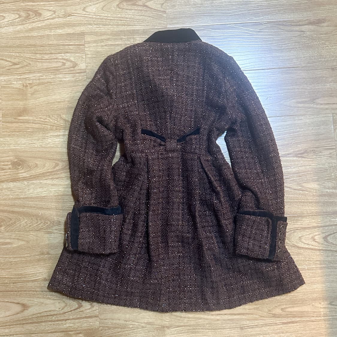 빈티지 앙크루즈 리본 코트 브라운 라떼 히메갸루 로걀 오네갸루 헤이세이 상품이미지2