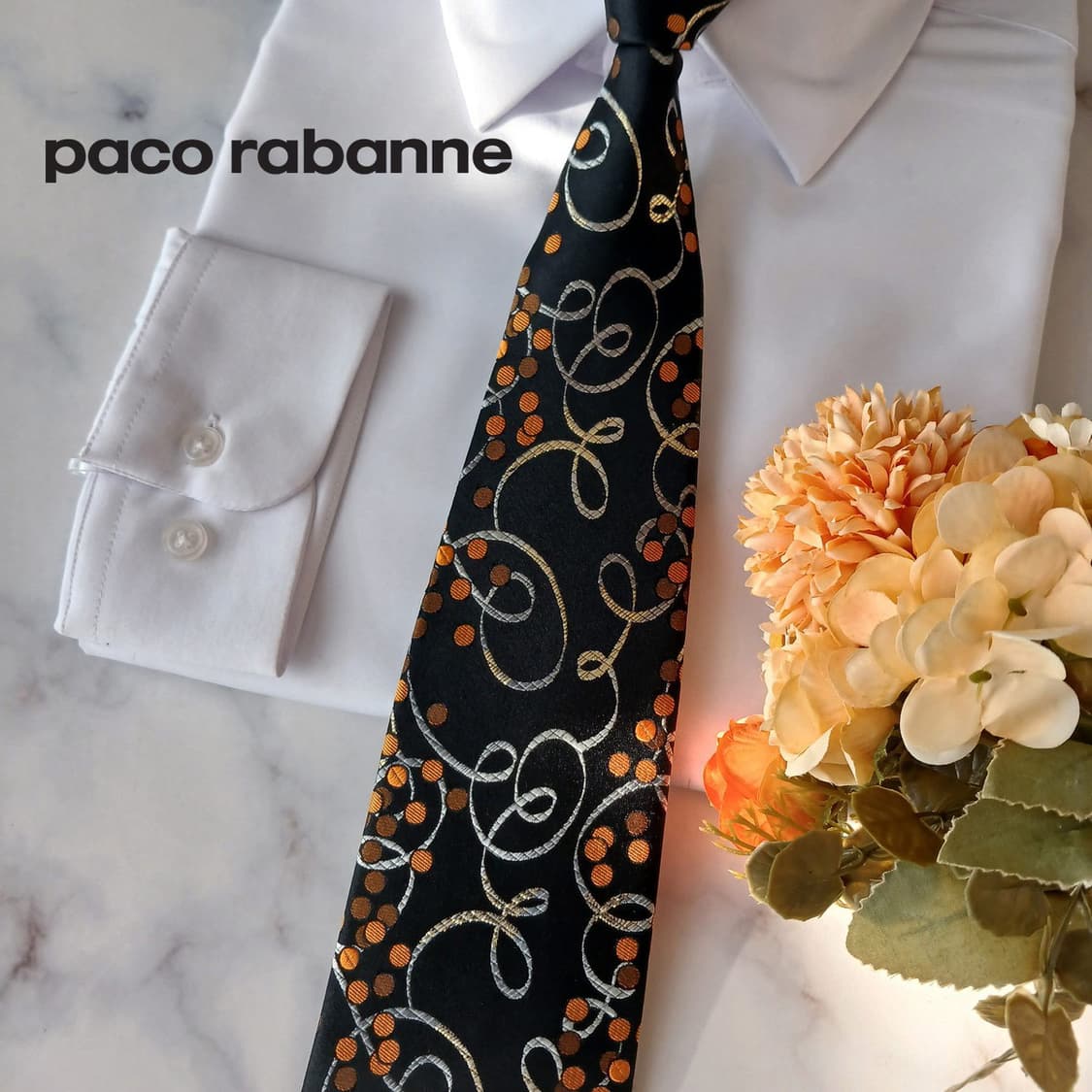 파코라반 실크 블랙 패턴 넥타이 9.5cm A+등급 K19187
 상품이미지1