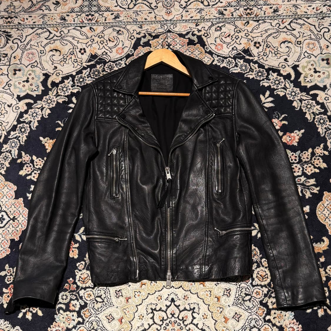 올세인츠 쉽스킨 라이더 자켓 s 95~100 양가죽 상품이미지3