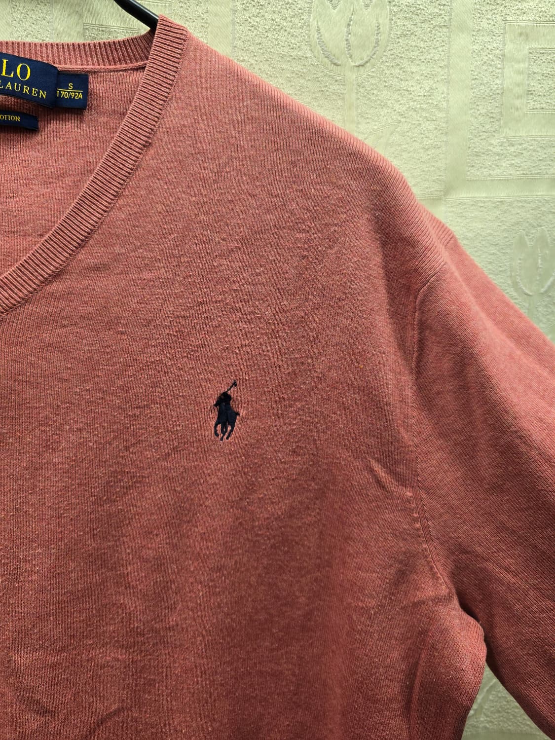 폴로 랄프로렌 남여공용 핑크 브이넥 티셔츠 S~M 상품이미지3