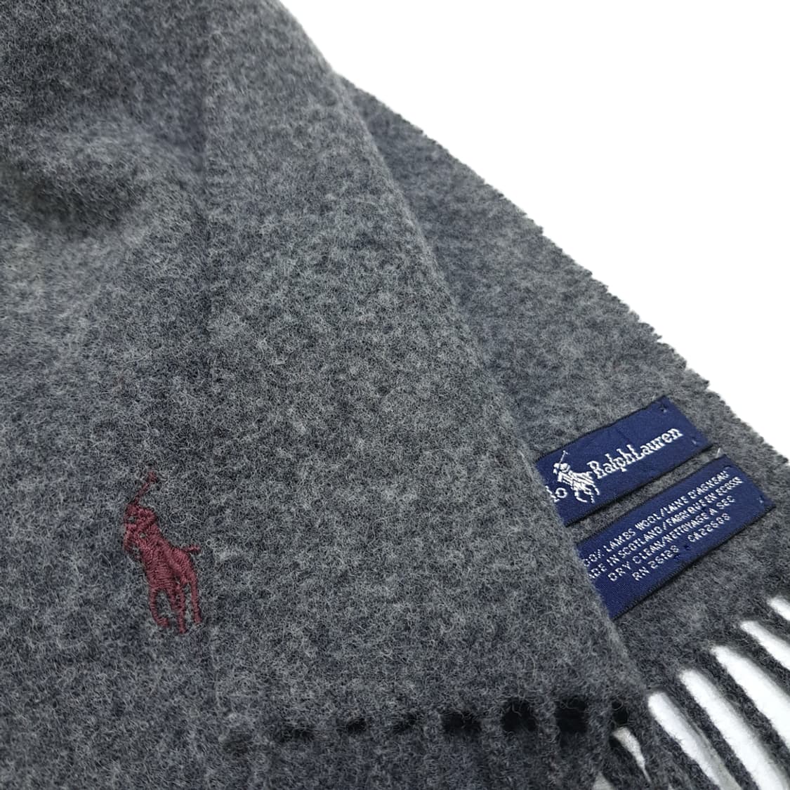 MX390 폴로 스코틀랜드판 램스울 레드포니 그레이 머플러 목도리 상품이미지6