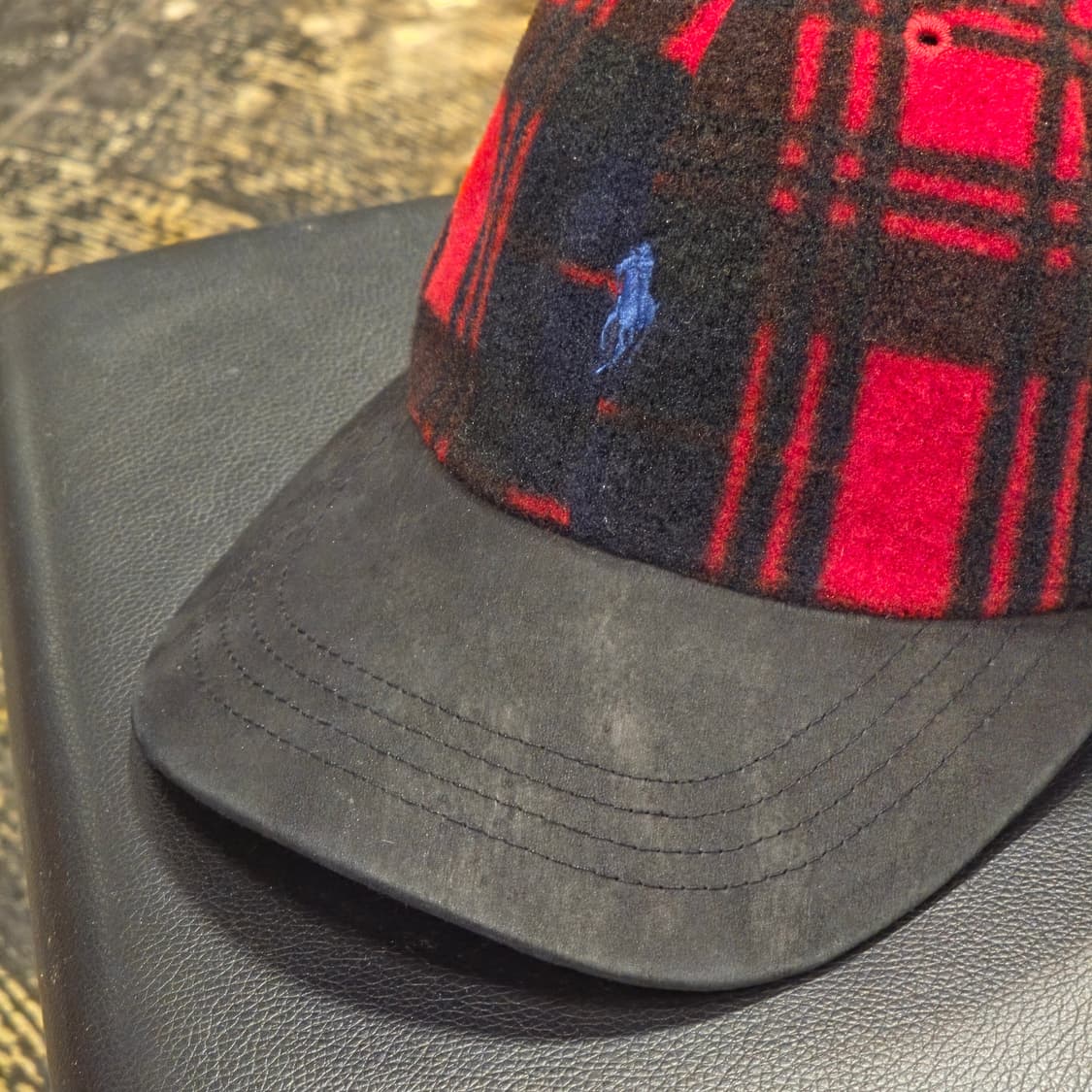 폴로 랄프로렌 레드 체크 볼캡 모자 상품이미지3