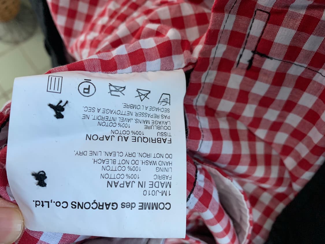 꼼데가르송블랙 깅엄테일러드자켓 s 상품이미지5