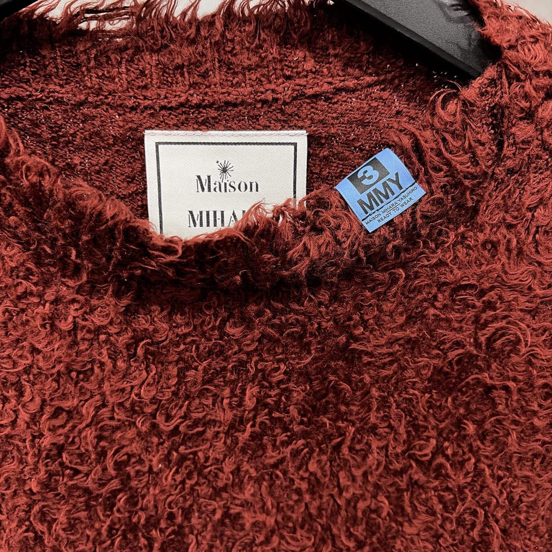 (정품/새상품) 미하라 야스히로 남성 브라운 코튼 풀오버 니트 상품이미지2