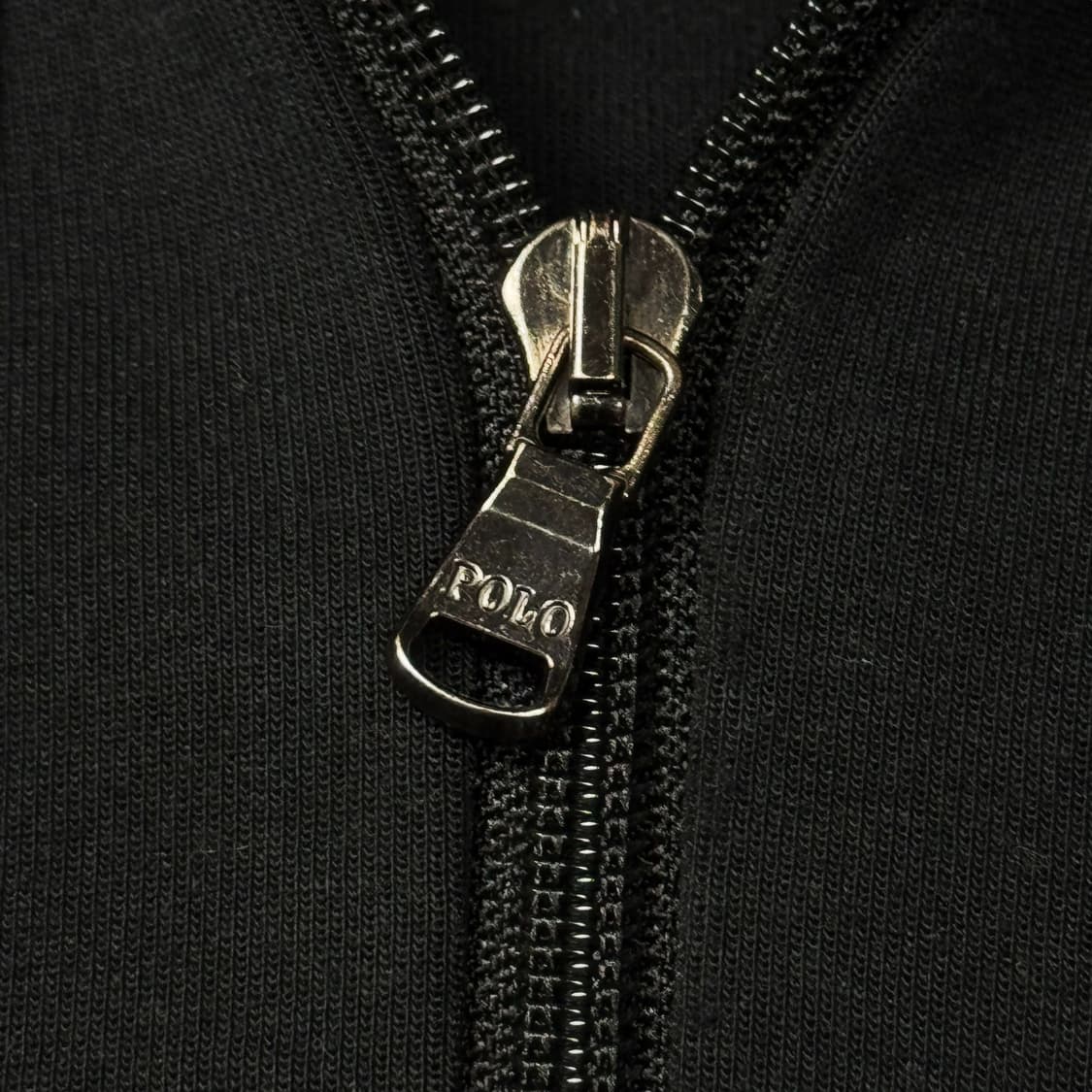 (M) 폴로 랄프로렌 QR라벨 더블 니트 풀 지퍼 후디 블랙 상품이미지4