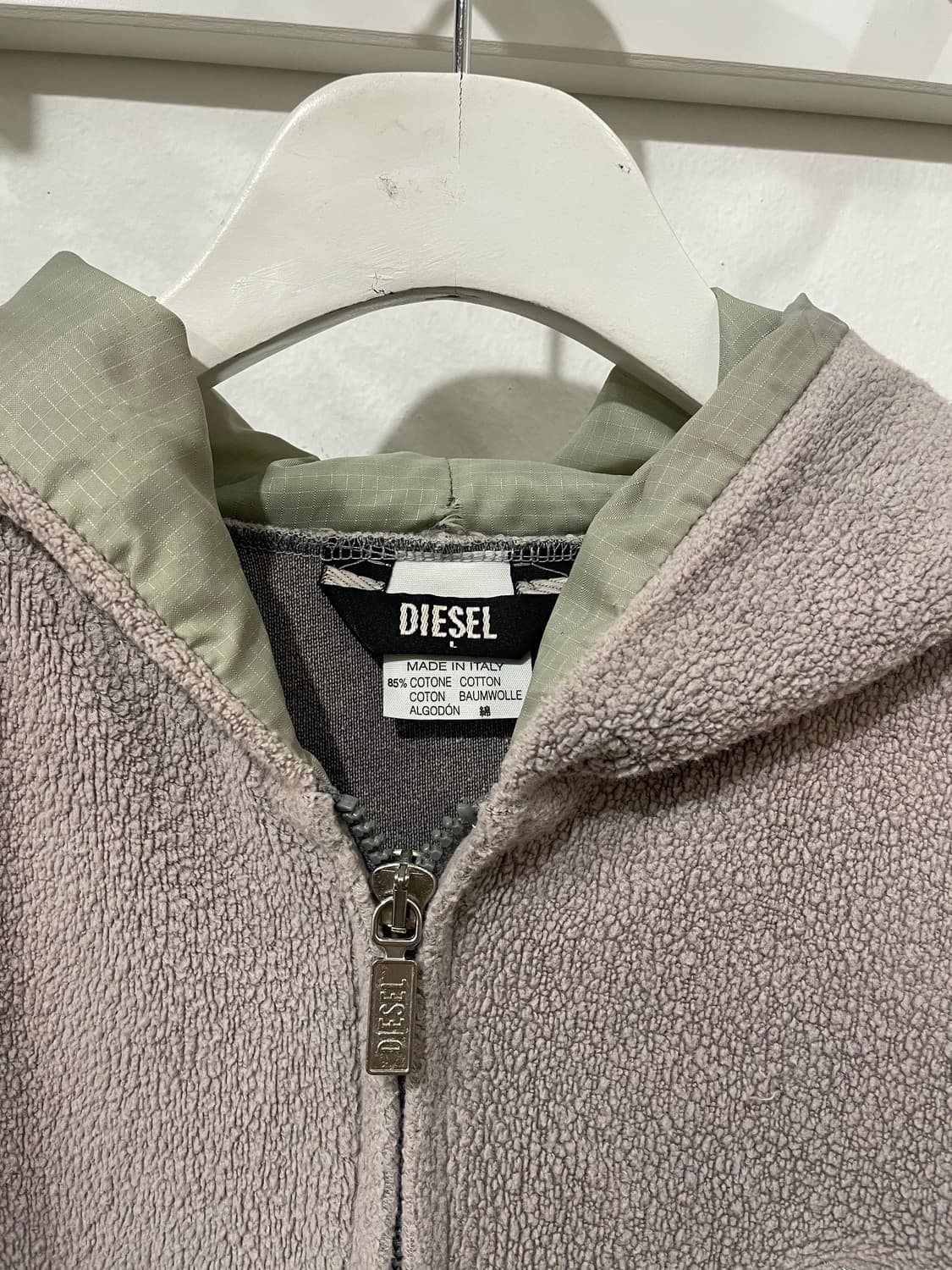 디젤 셔링 배색 후드집업 상품이미지7