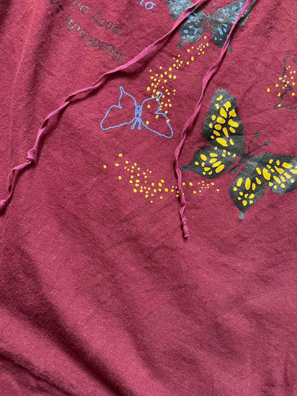     버건디 버터플라이 프릴 슬리브리스 탑 상품이미지2