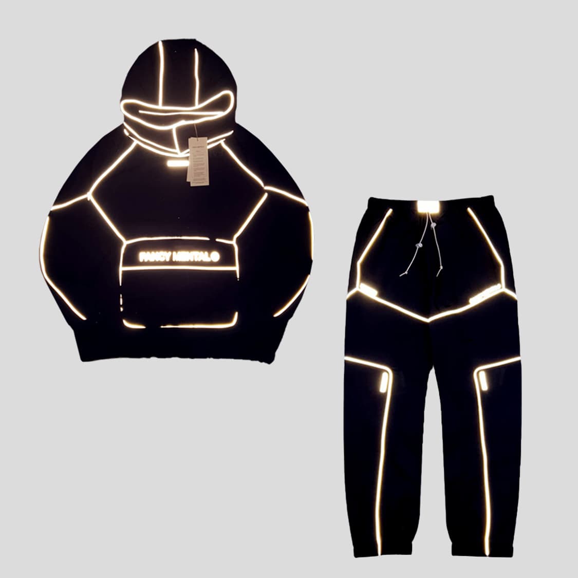 FANCYMENTAL 펜시멘탈 불랙 리플렉티브 웜업 셋 상품이미지2