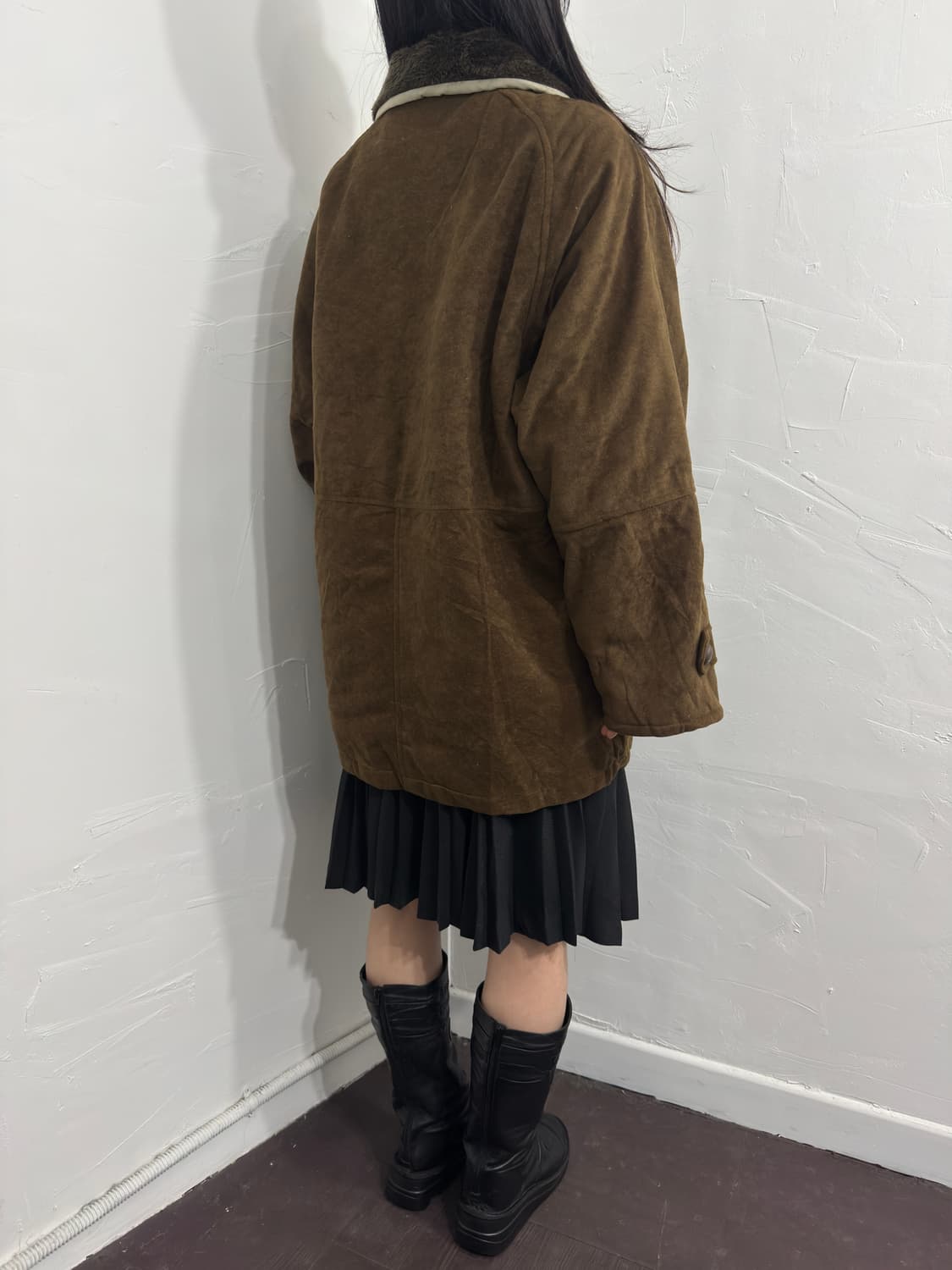 news paper fur detail jacket 상품이미지6