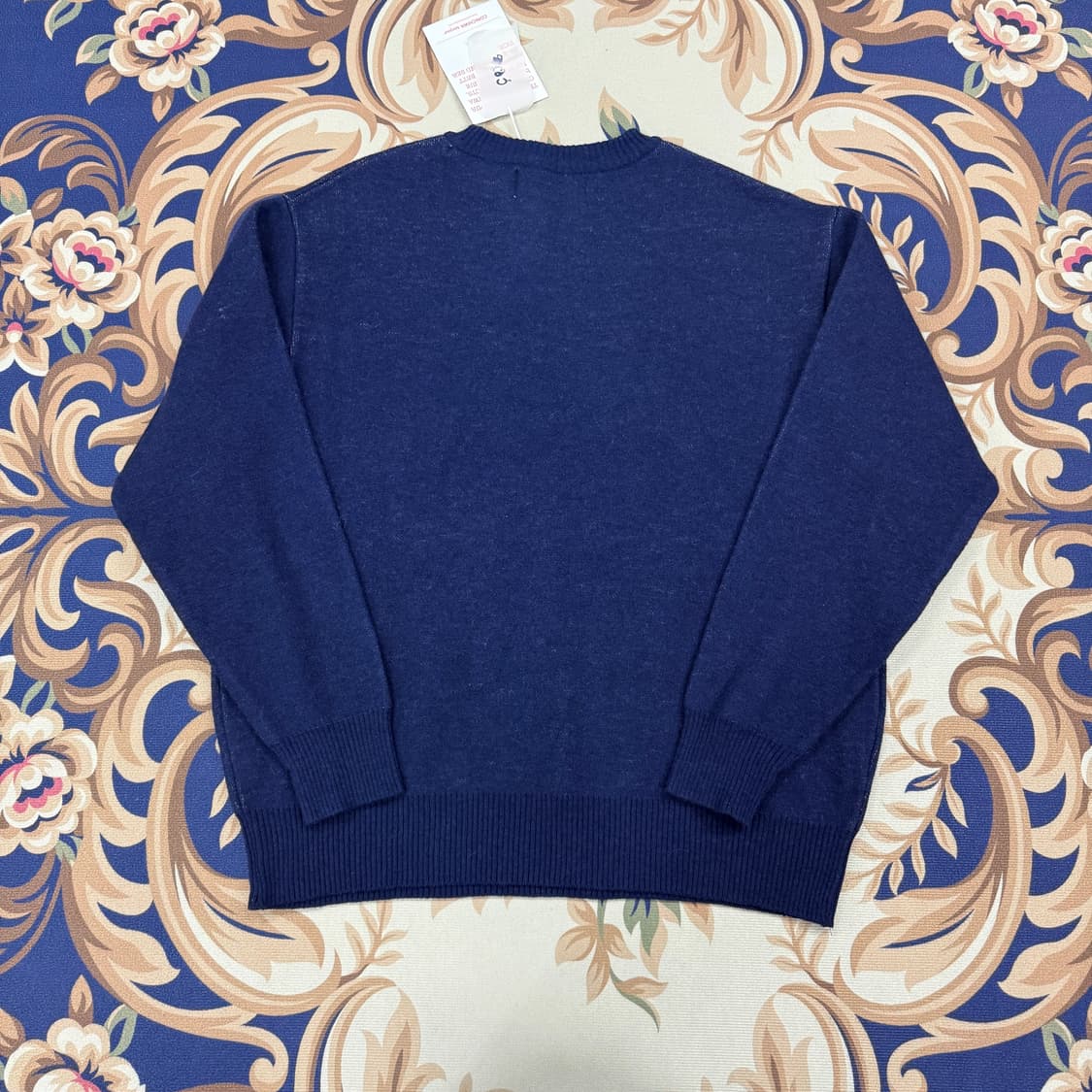 (L)곤니치와 봉쥬르 애니멀 빅로고 니트(네이비,새상품) 상품이미지5