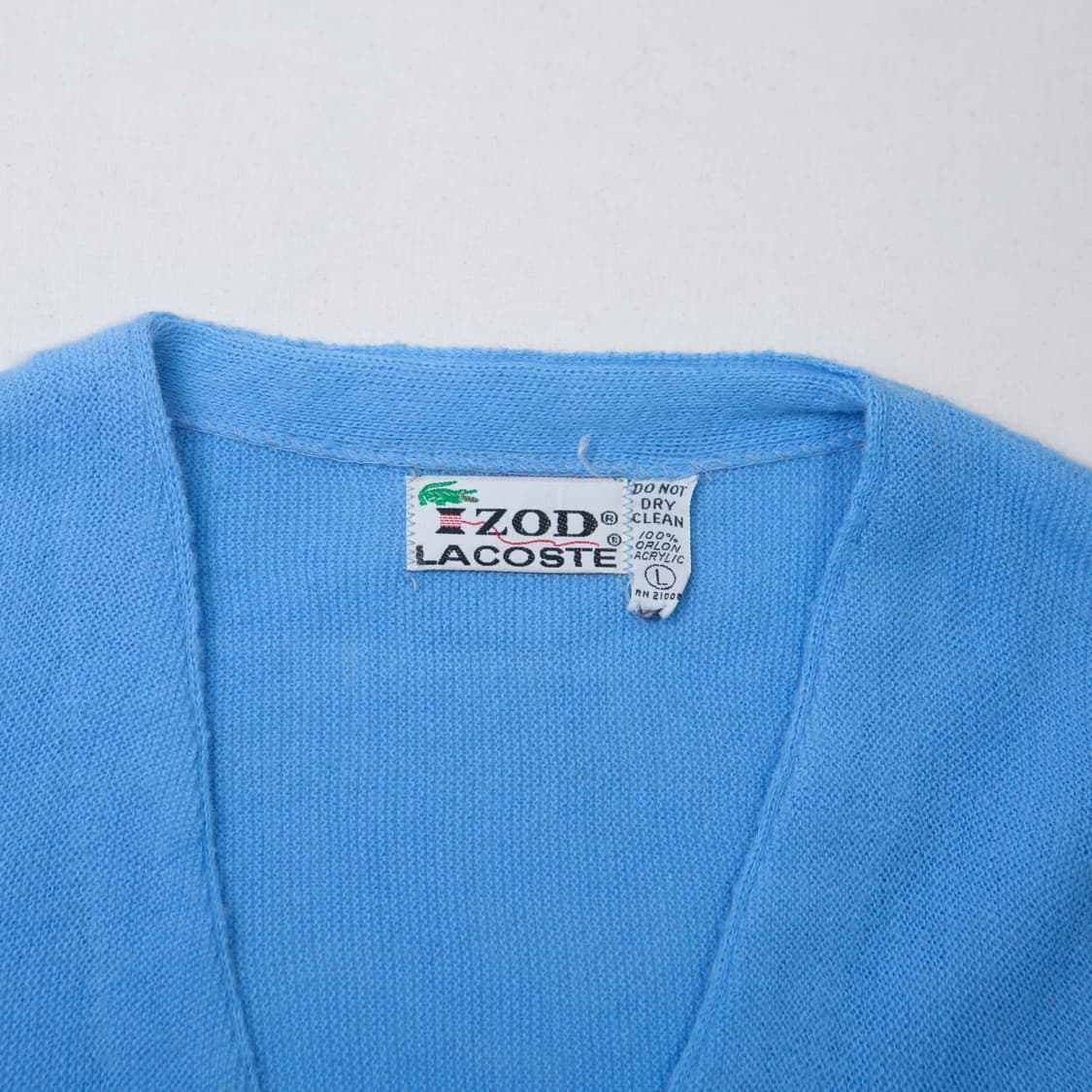 60s IZOD 라코스테 아크릴 가디건 스카이블루 상품이미지4