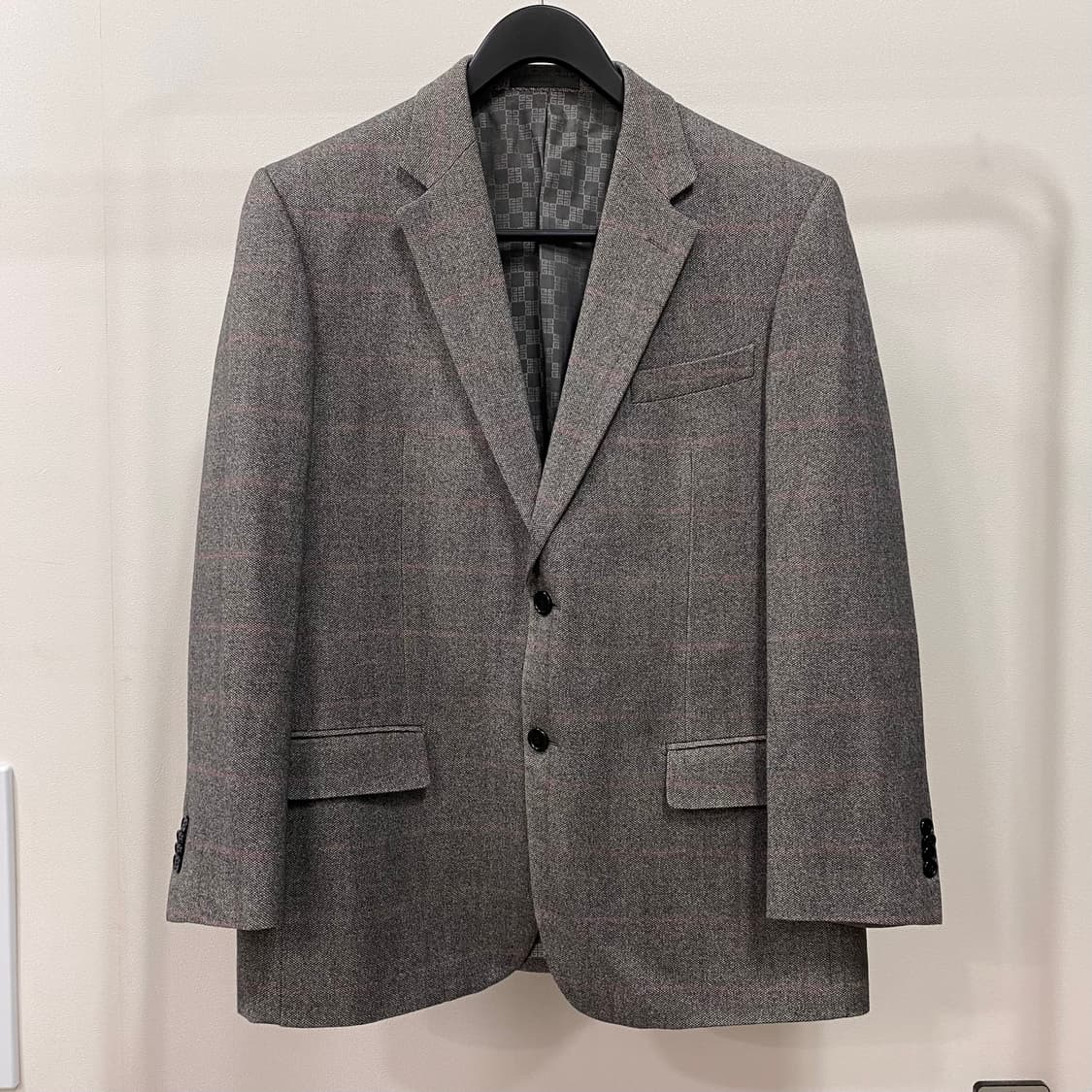 지방시 울 캐시미어 실크 체크 싱글 블레이저 상품이미지1