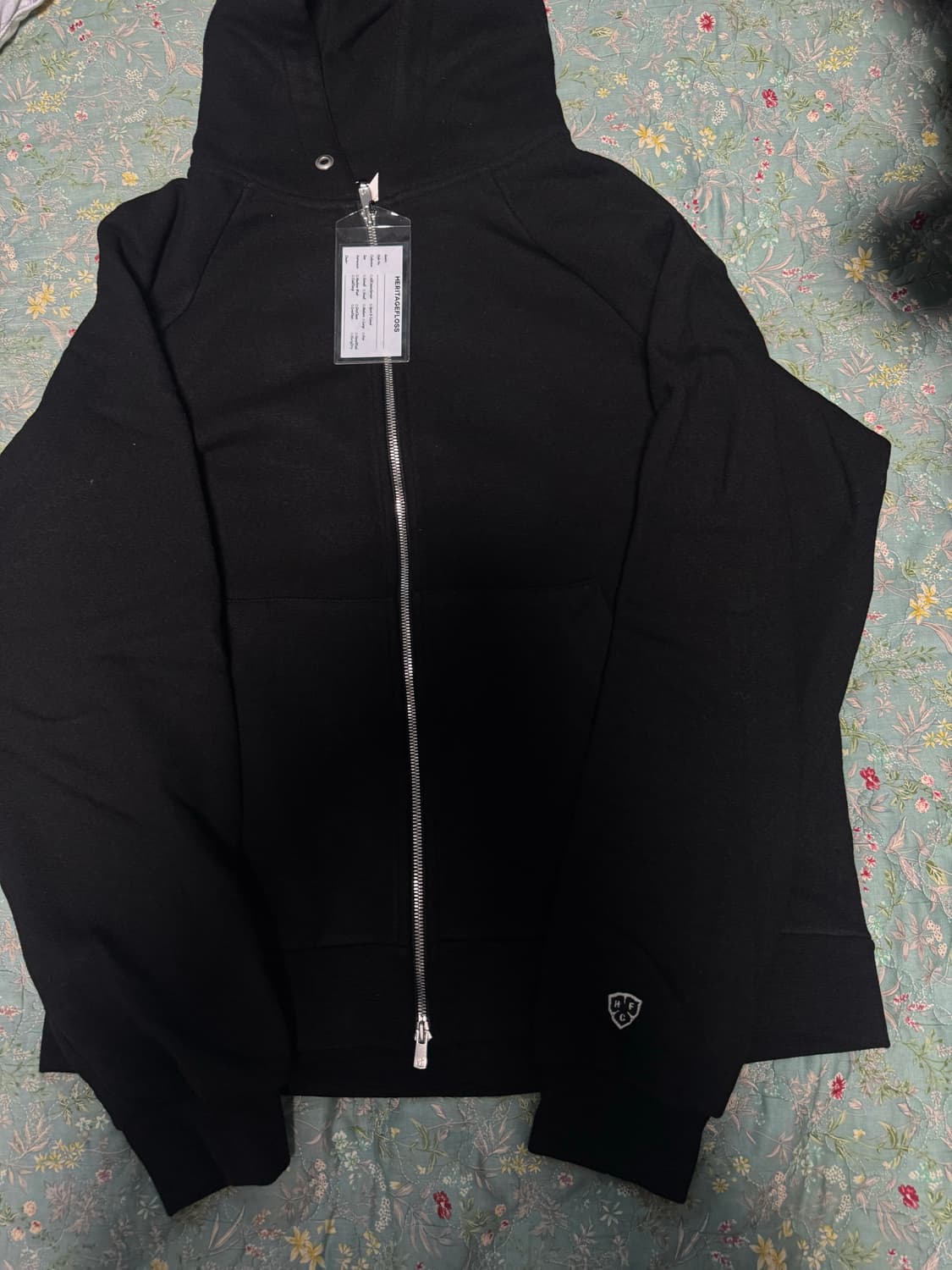 [새제품]헤리티지플로스 메리노울 후드집업 블랙 M 상품이미지3