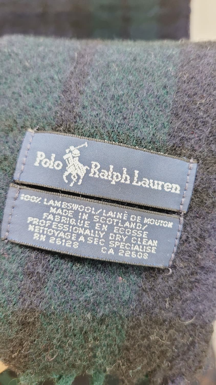 폴로 랄프로렌 체크 머플러 그린 네이비 상품이미지3