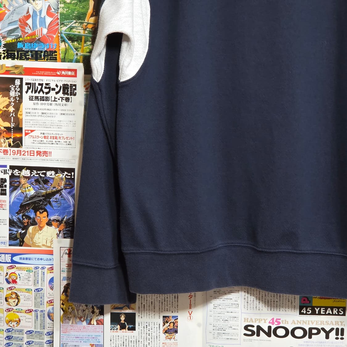 JPN 아디다스 올드스쿨 네이비 옐로우 프린팅 맨투맨 상품이미지8