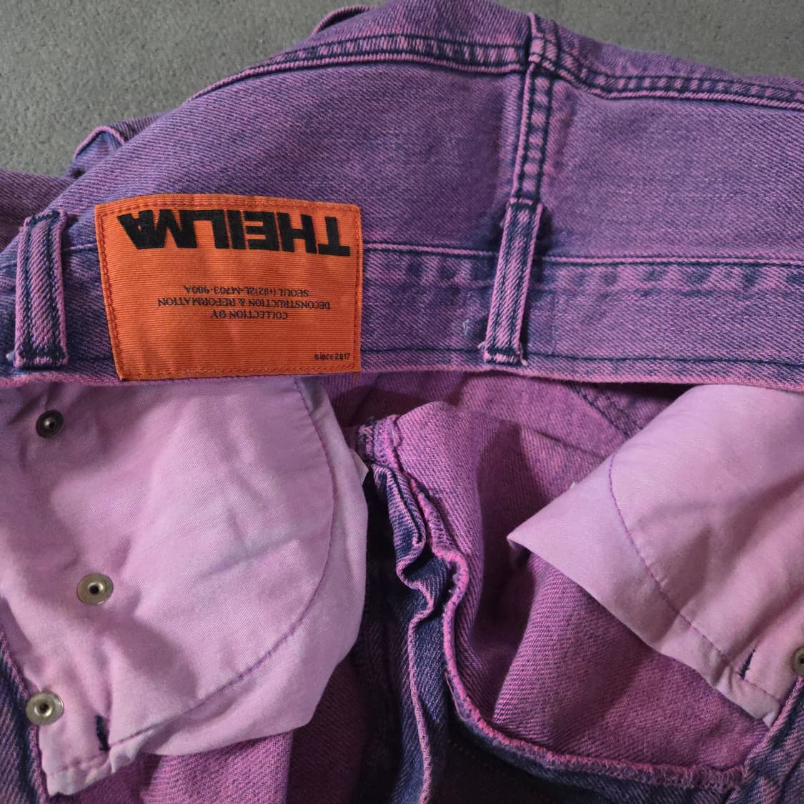 더일마 퍼플 와이드 데님 팬츠 M 30 남여공용 상품이미지6