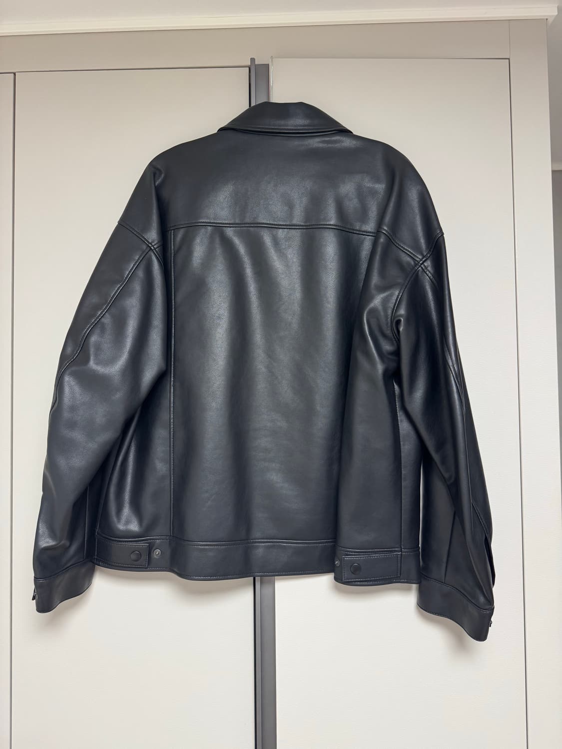 {L} 도프제이슨 오버핏 비건레더 싱글 자켓 상품이미지3