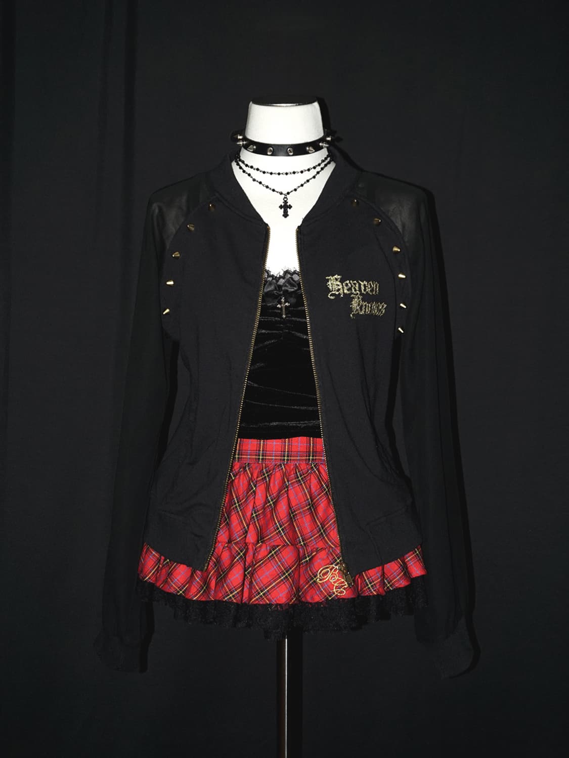 punk see-through arm stud zip-up  상품이미지2