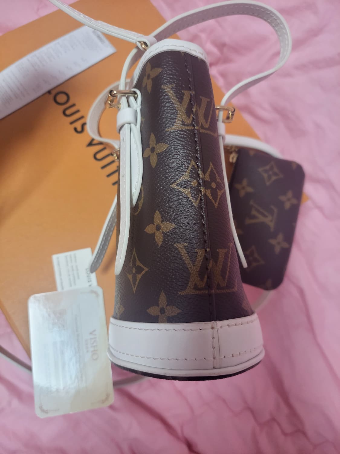 정품)급처상태좋음!루이비통 나노 버킷백 모노그램 토트백 가방 크로스숄더백 상품이미지6