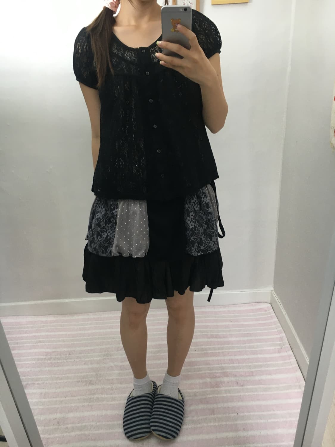 블랙 레이스 니트 가디건 상품이미지8