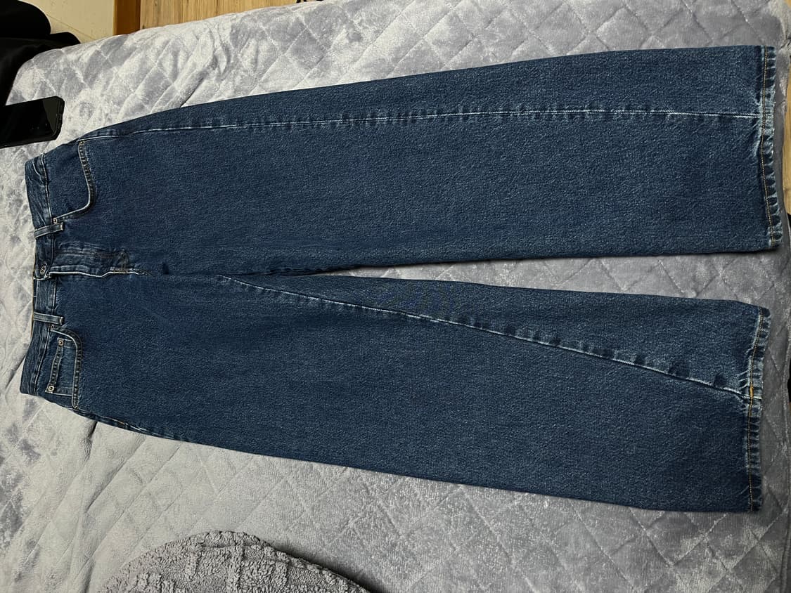 선플라워 와이드 트위스트 데님 린스 블루 30 상품이미지2