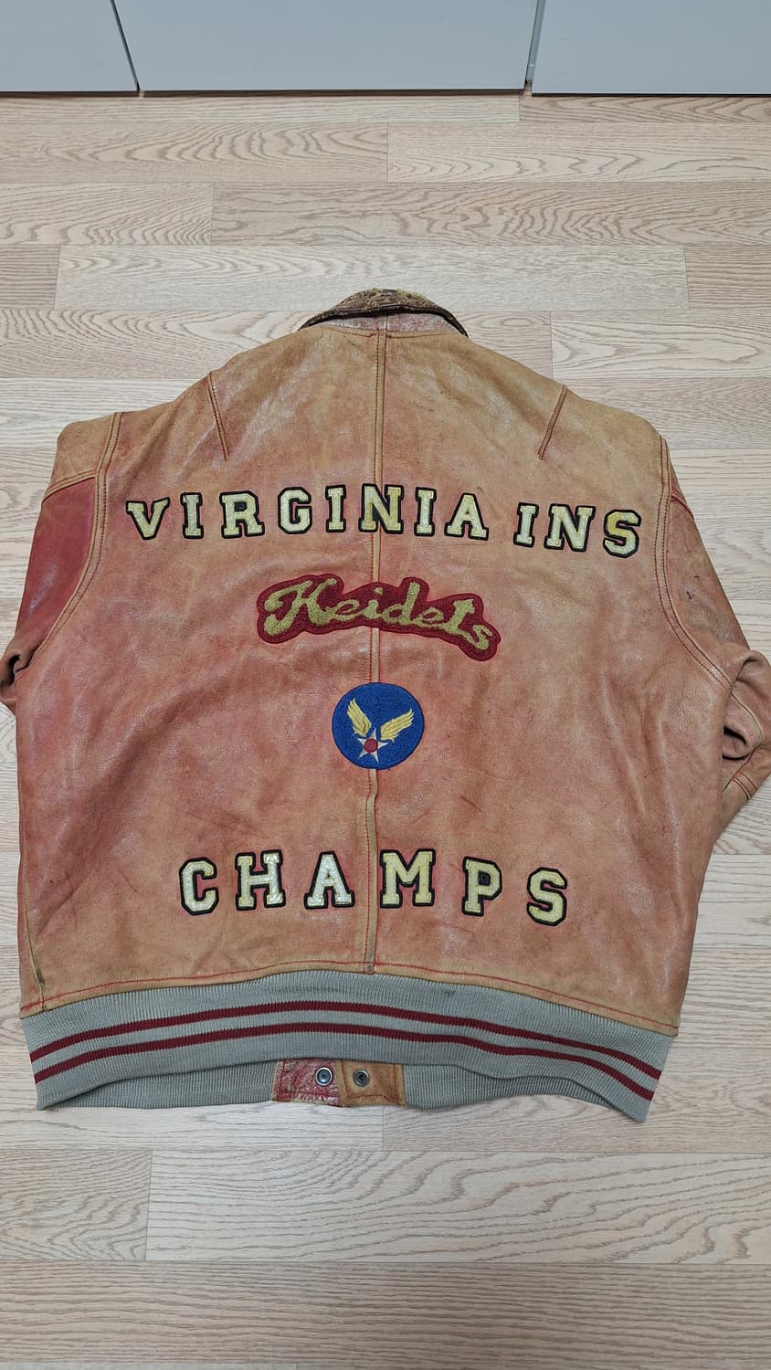 90s USA 빈티지 아비렉스 레더 바시티 자켓 상품이미지1