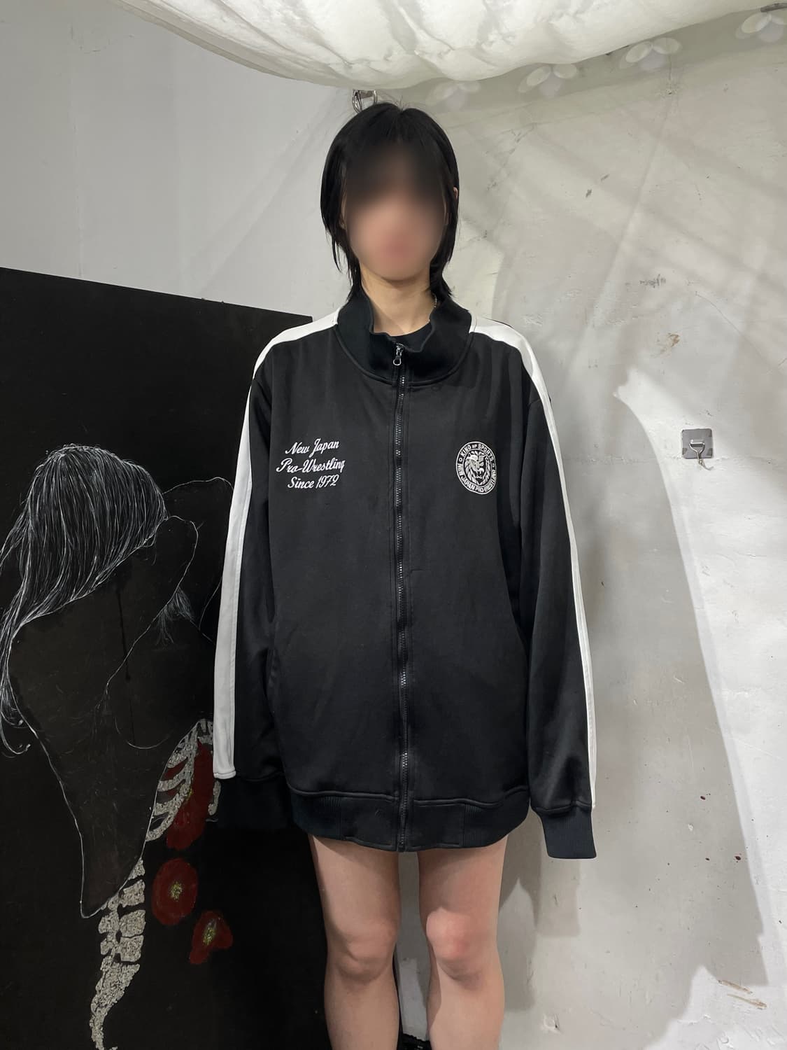 일본빈티지 new japan 빅로고 프린팅 양산형 지뢰계 오버핏 져지 5 상품이미지3