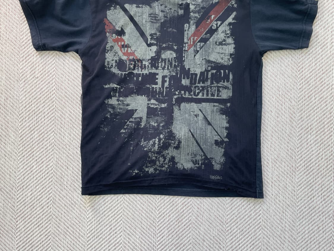 빈티지 웨스코 유니온잭 레이스 아일렛 슬리브 반팔티 J04050 상품이미지3