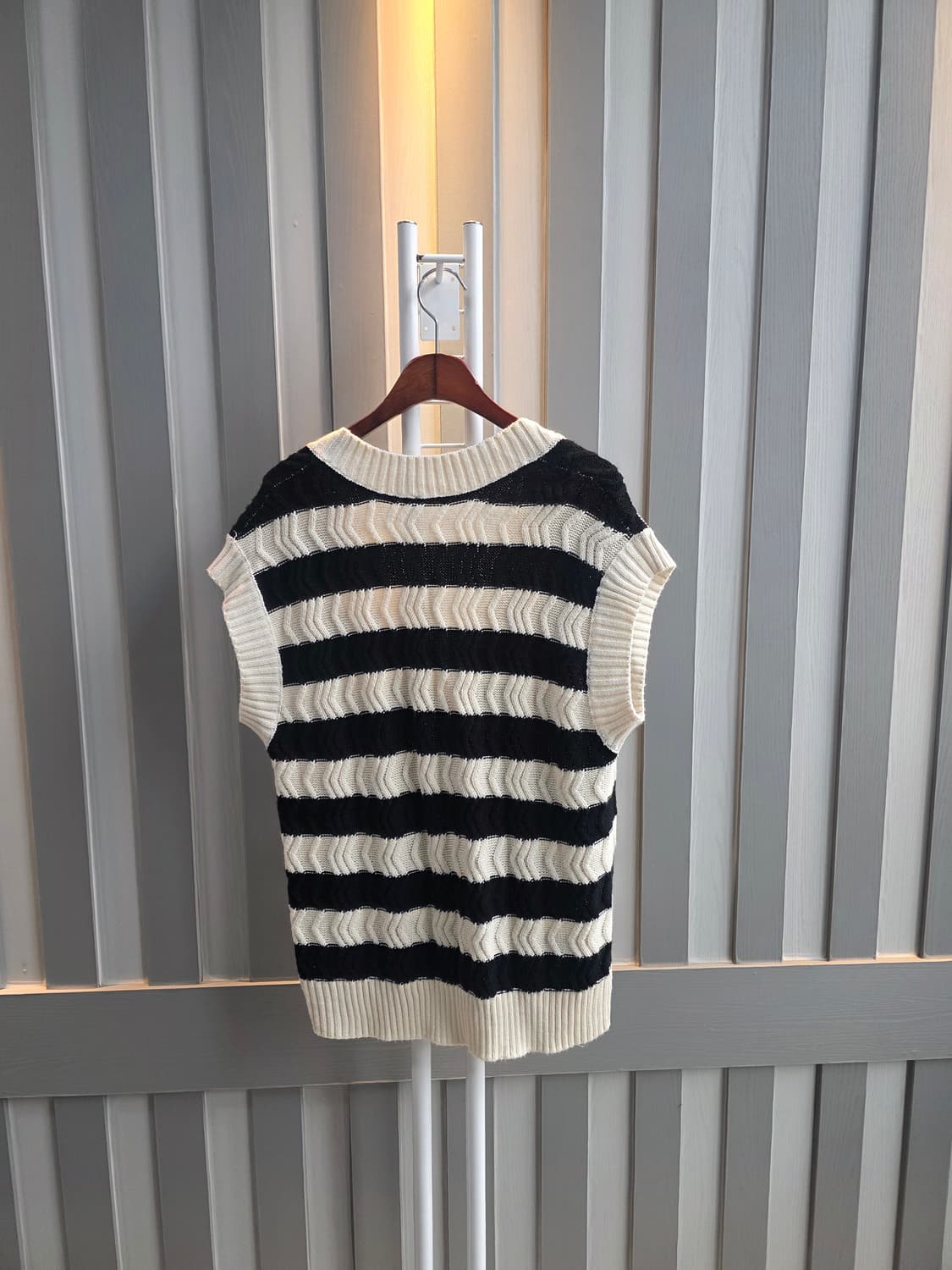 단가라 니트 조끼 상품이미지7