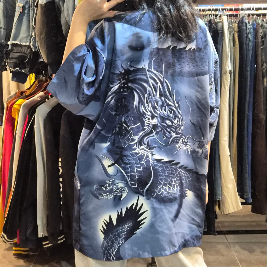 [NO.9] 오리엔탈 드래곤 그래픽 반팔 셔츠 상품이미지4