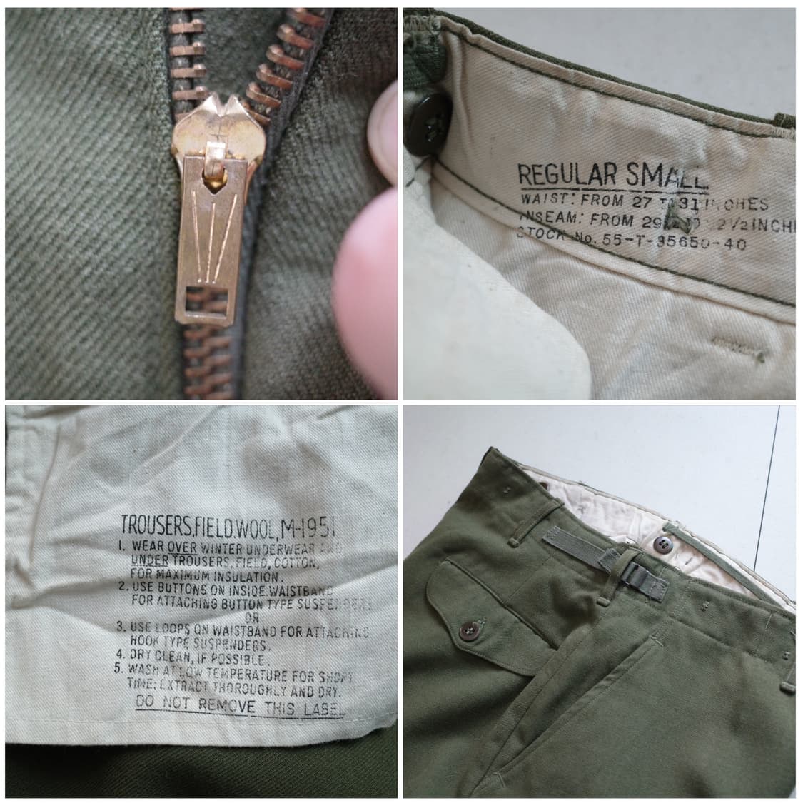 50s 미군 M-51 울 트라우저 팬츠 S-R 상품이미지4