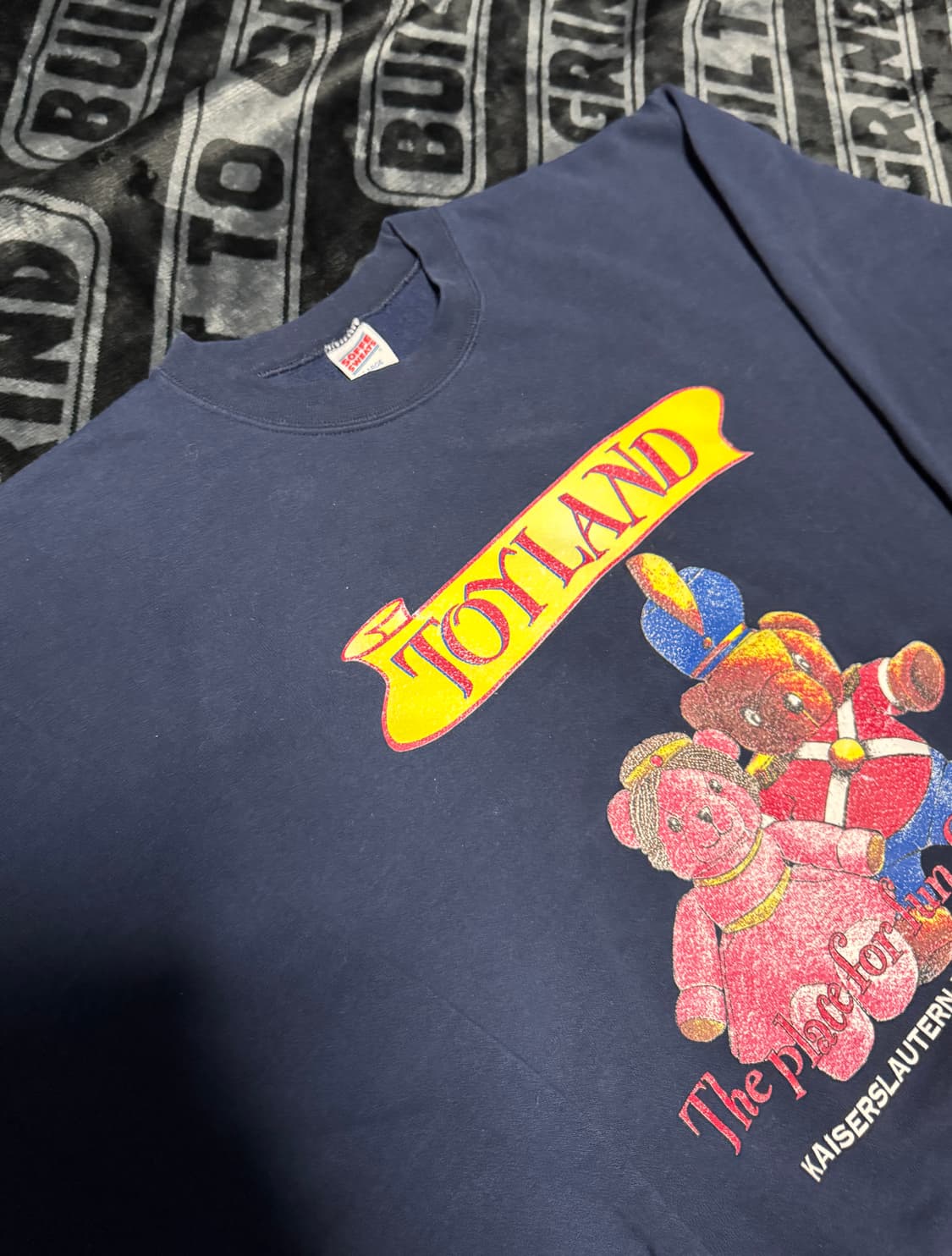 빈티지 프린팅 스웻셔츠 네이비 상품이미지3