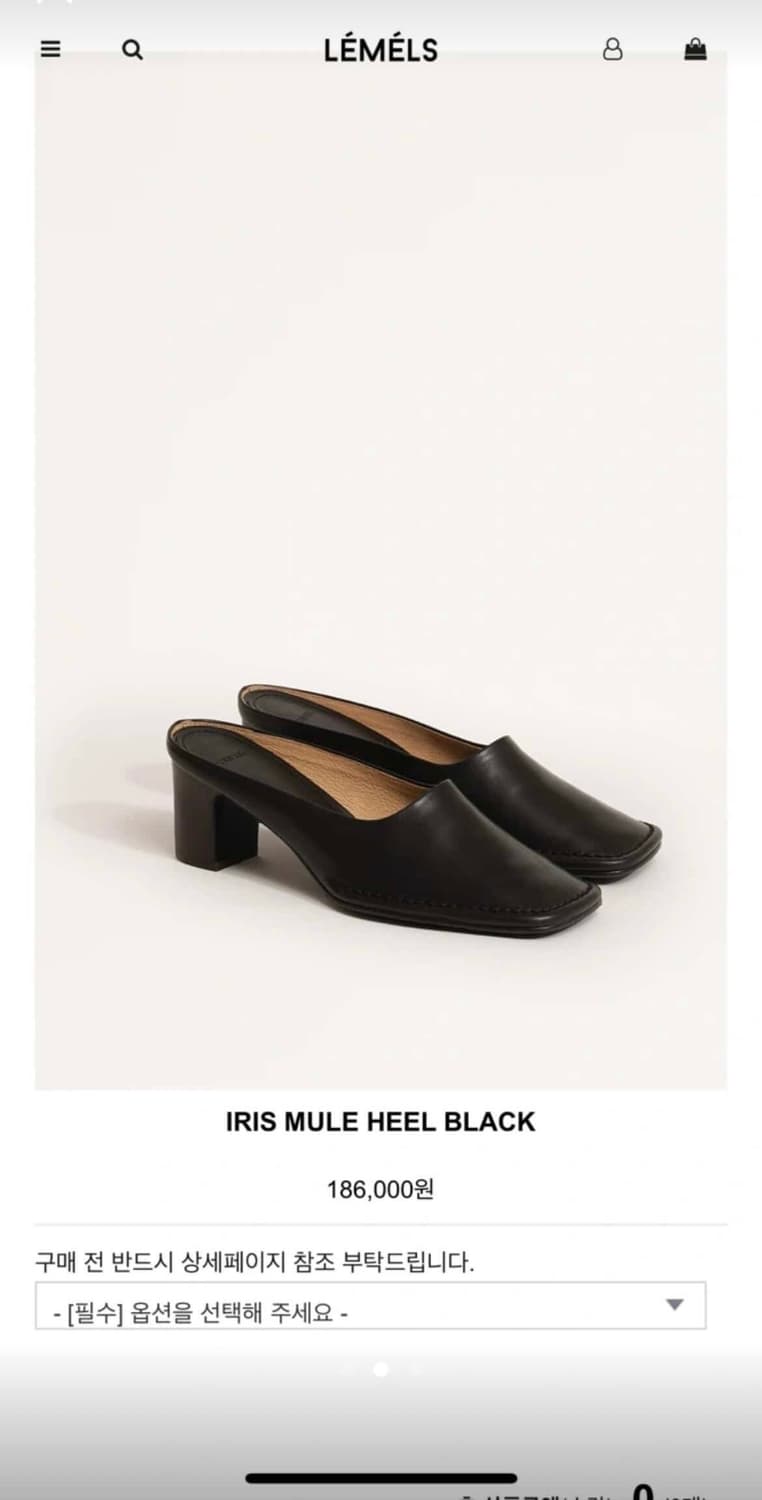 LEMELS IRIS MULE HEEL BLACK 37 상품이미지1