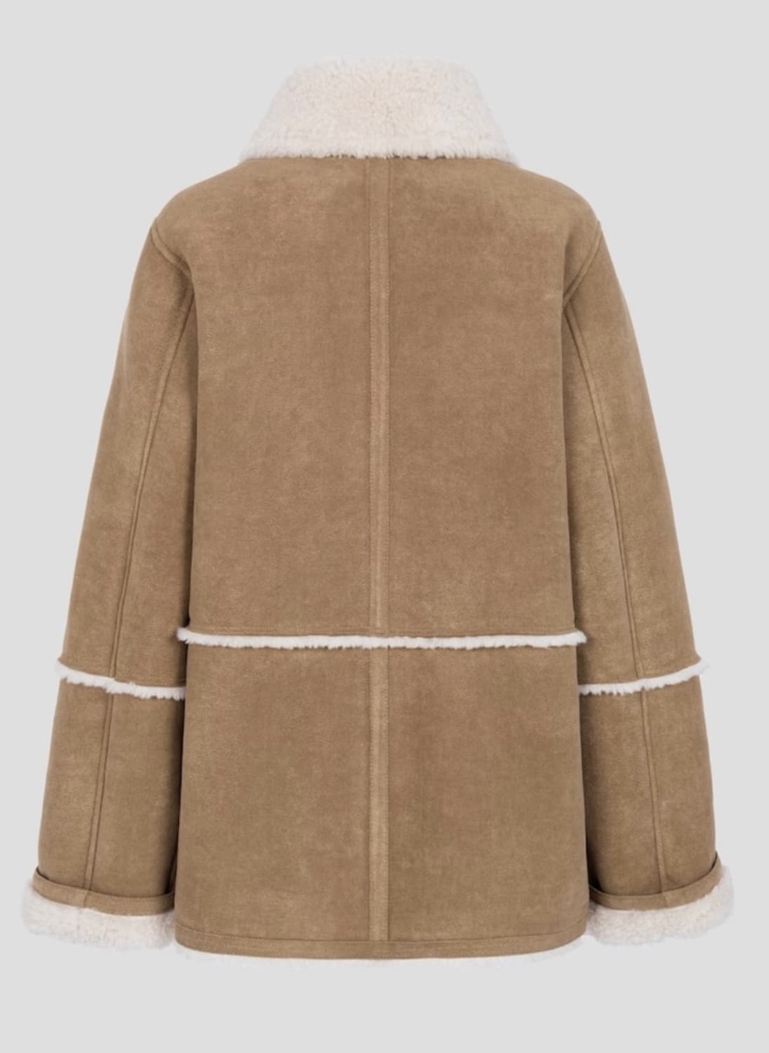 [새상품/택O] 구호플러스 시어링 스웨이드 미디 무스탕자켓 베이지 상품이미지6