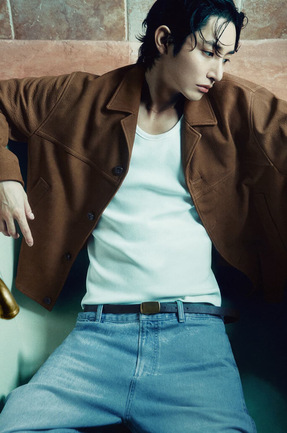 타임옴므/24fw 램스킨 오픈 칼라 자켓 카멜/100 상품이미지1