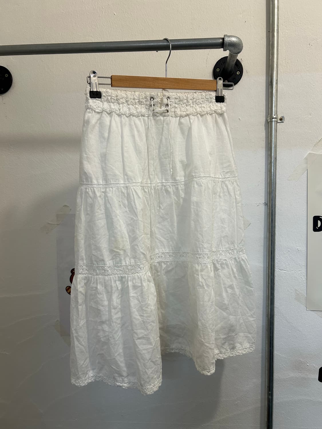 ray beams 코튼 미디 스커트 화이트 상품이미지5