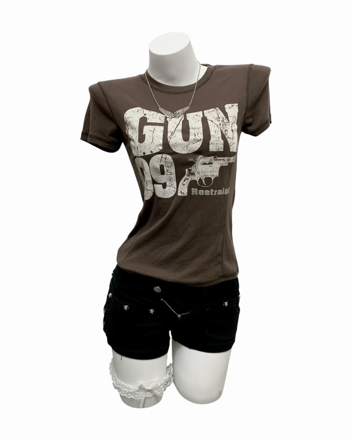 [Cornflake] y2k 펑크 권총 반팔 상품이미지1