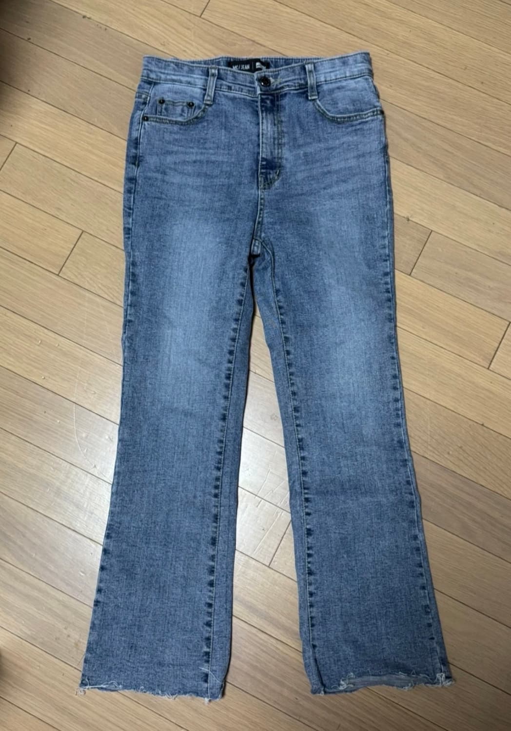 밀리언코르 시크릿밴드 라이트워싱 컷팅슬림부츠컷 팬츠 상품이미지3