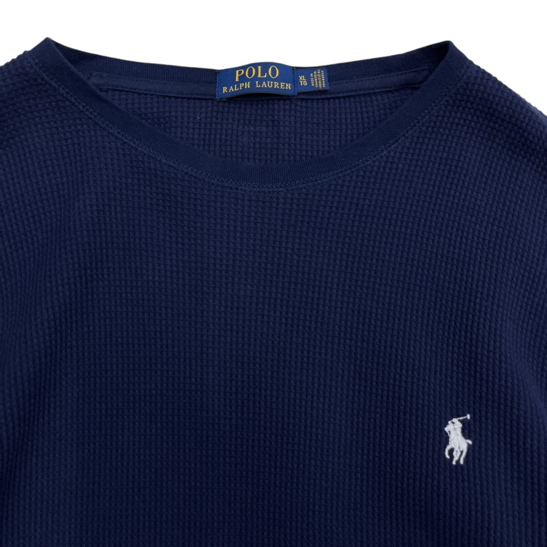 폴로 랄프로렌 화이트포니 네이비 와플 롱슬리브 XL 상품이미지4