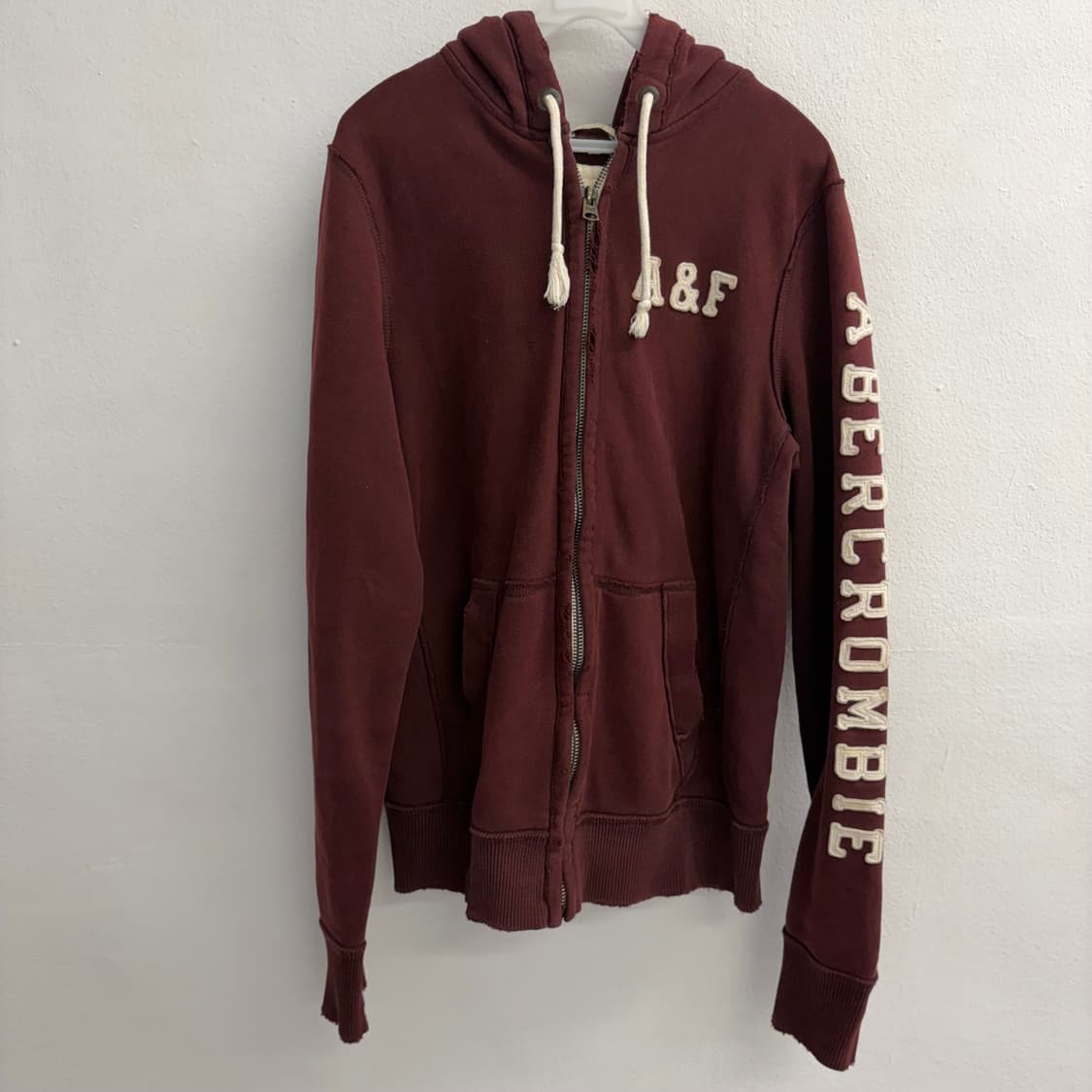 Y2k 아베크롬비 버건디 후드집업(L) 상품이미지3
