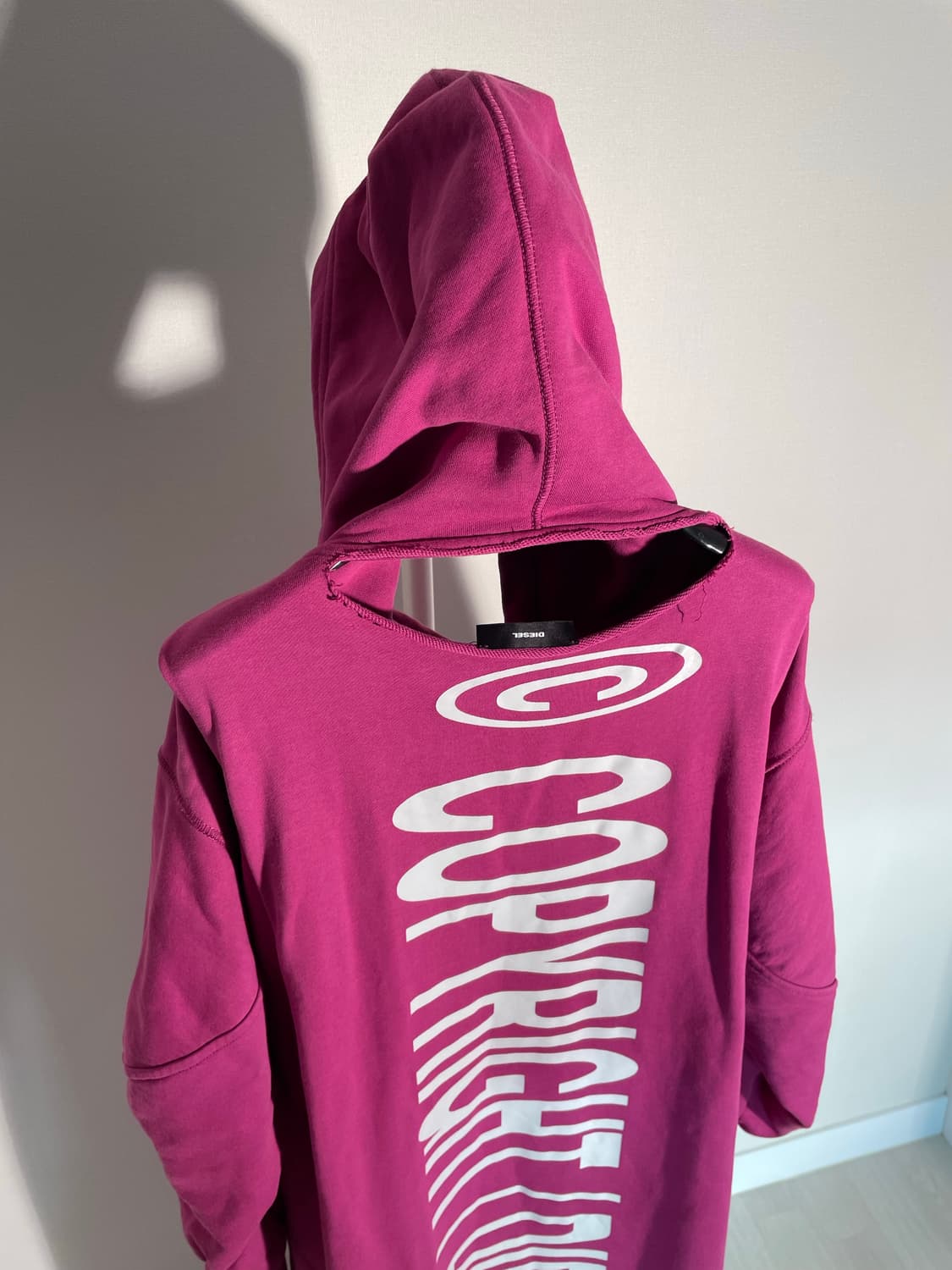 디젤 핑크 롱 후드 상품이미지3