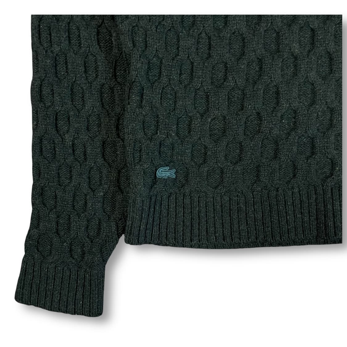 라코스테 배색 짜임 울 니트 스웨터 상품이미지4