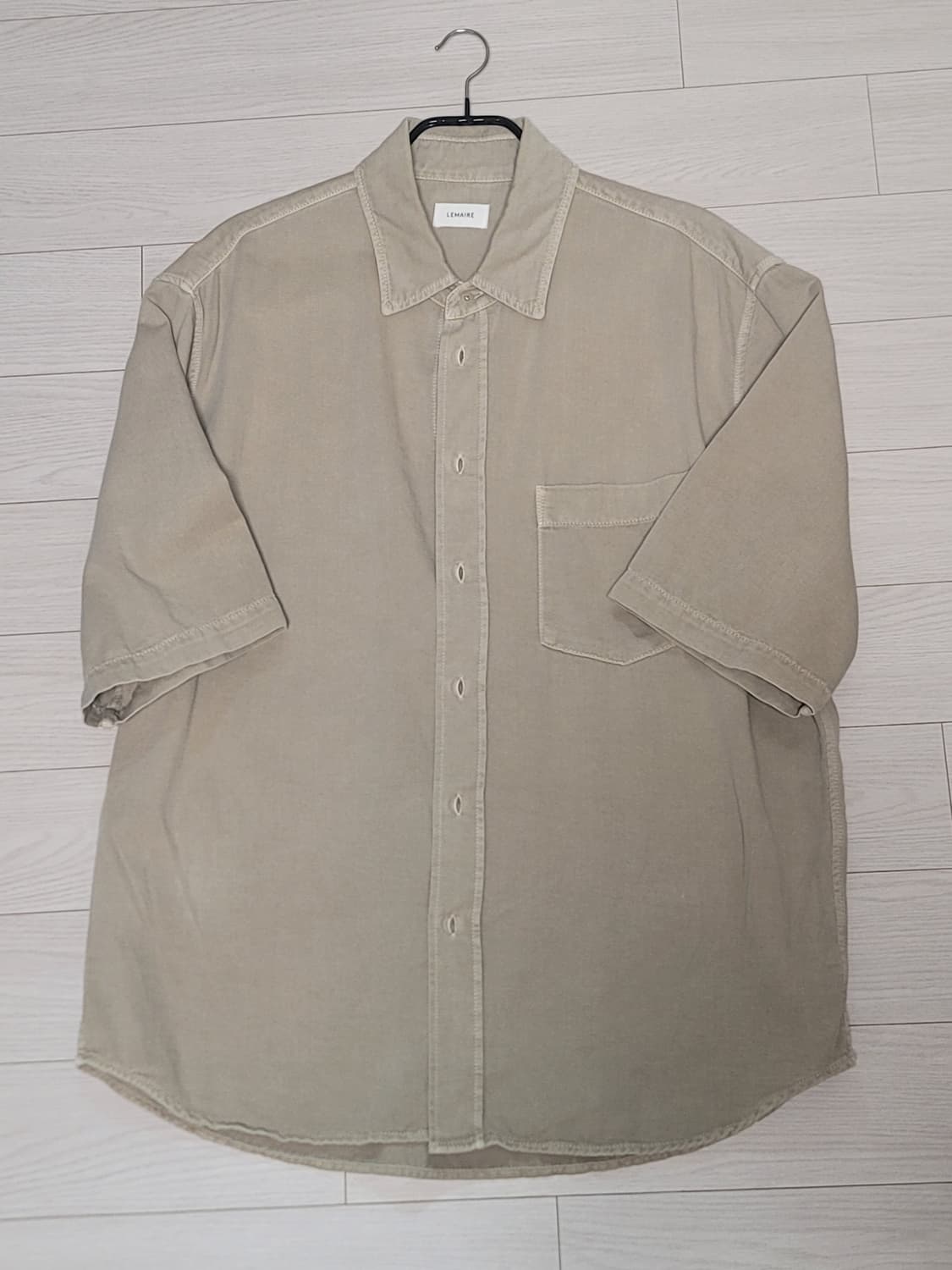M(48) size 르메르 숏 슬리브 셔츠 내추럴 베이지 상품이미지3