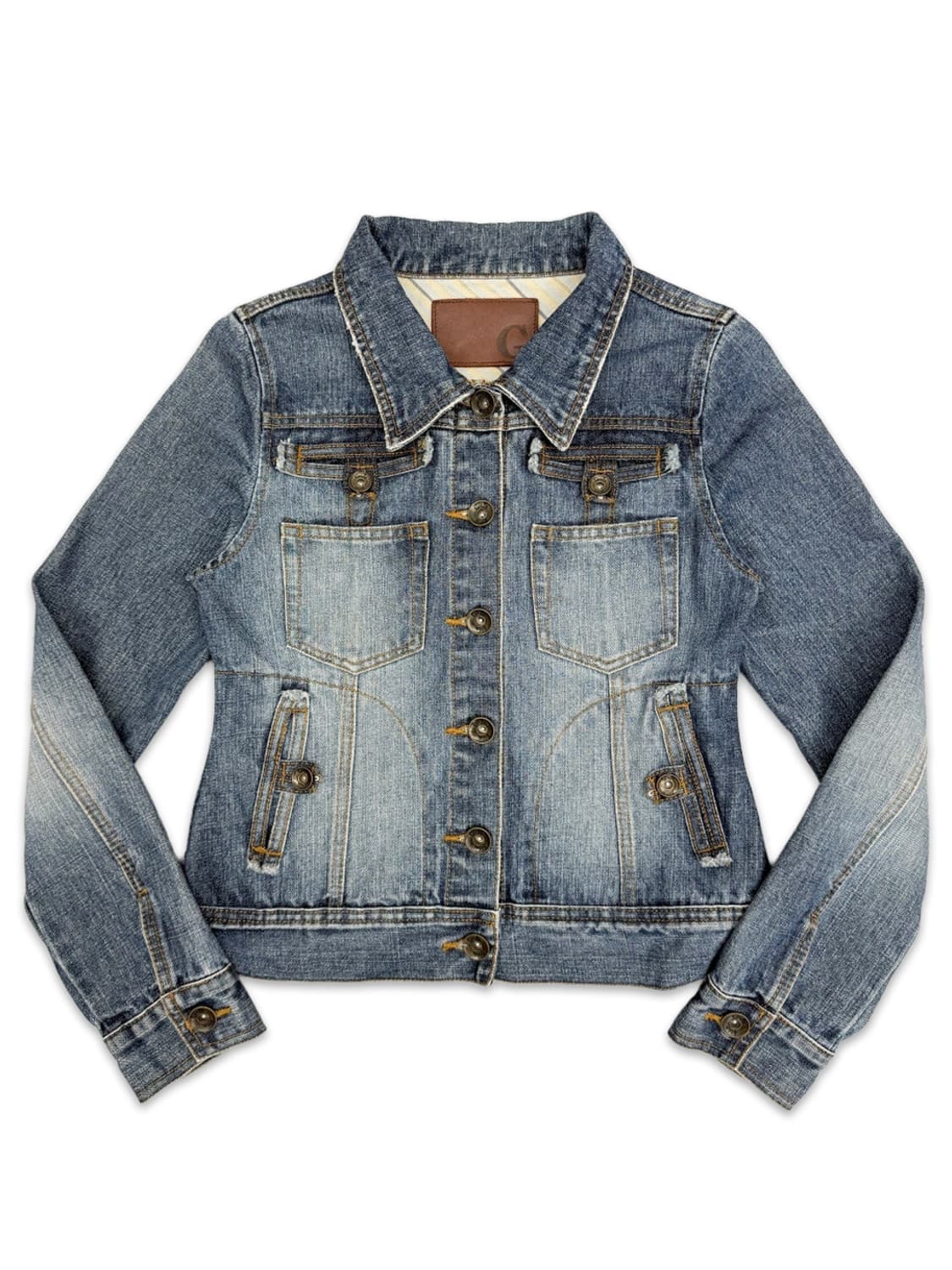 빈티지 포켓 다테일 워싱 데님 자켓 상품이미지1