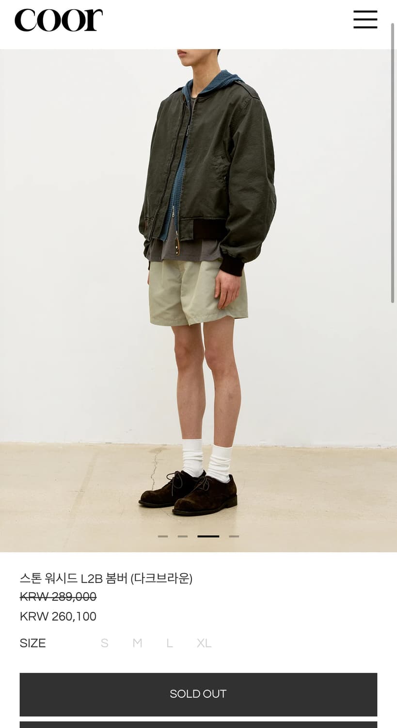 쿠어 스톤 워시드 L2B봄버 상품이미지5