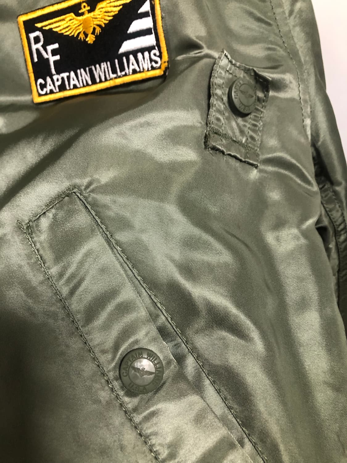 rf 캡틴 윌리엄스 ma1 카키 항공자켓 상품이미지7