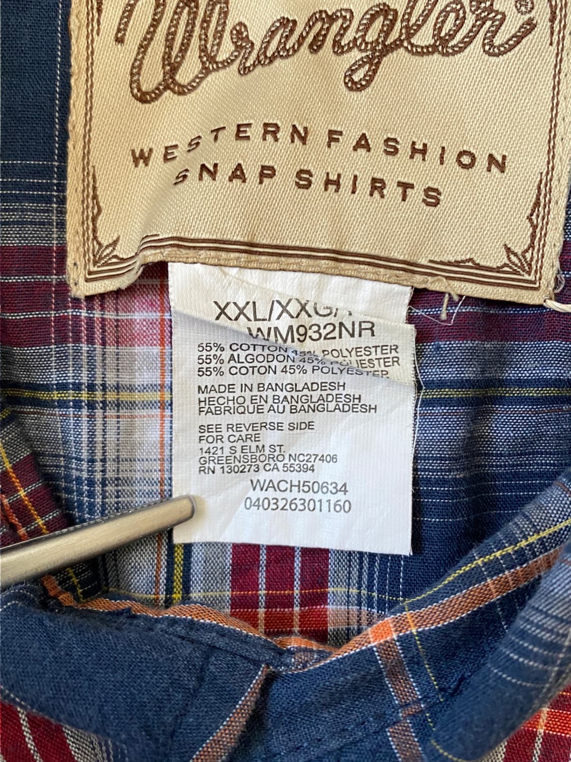 랭글러 체크 셔츠 (Man 2XL) AB0655 상품이미지8