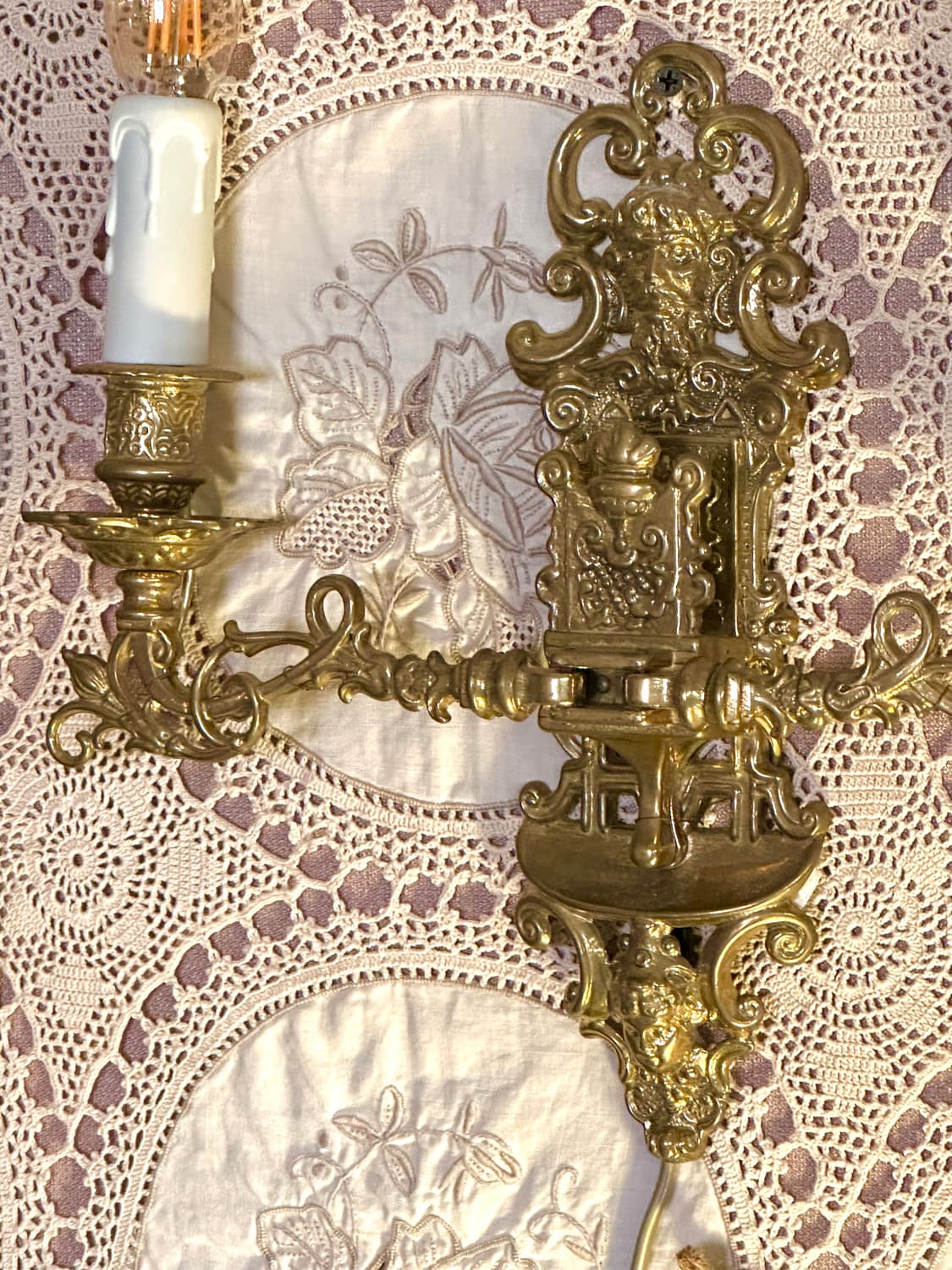 이탈리아 앤틱 2구 벽걸이 촛대 벽등 상품이미지2