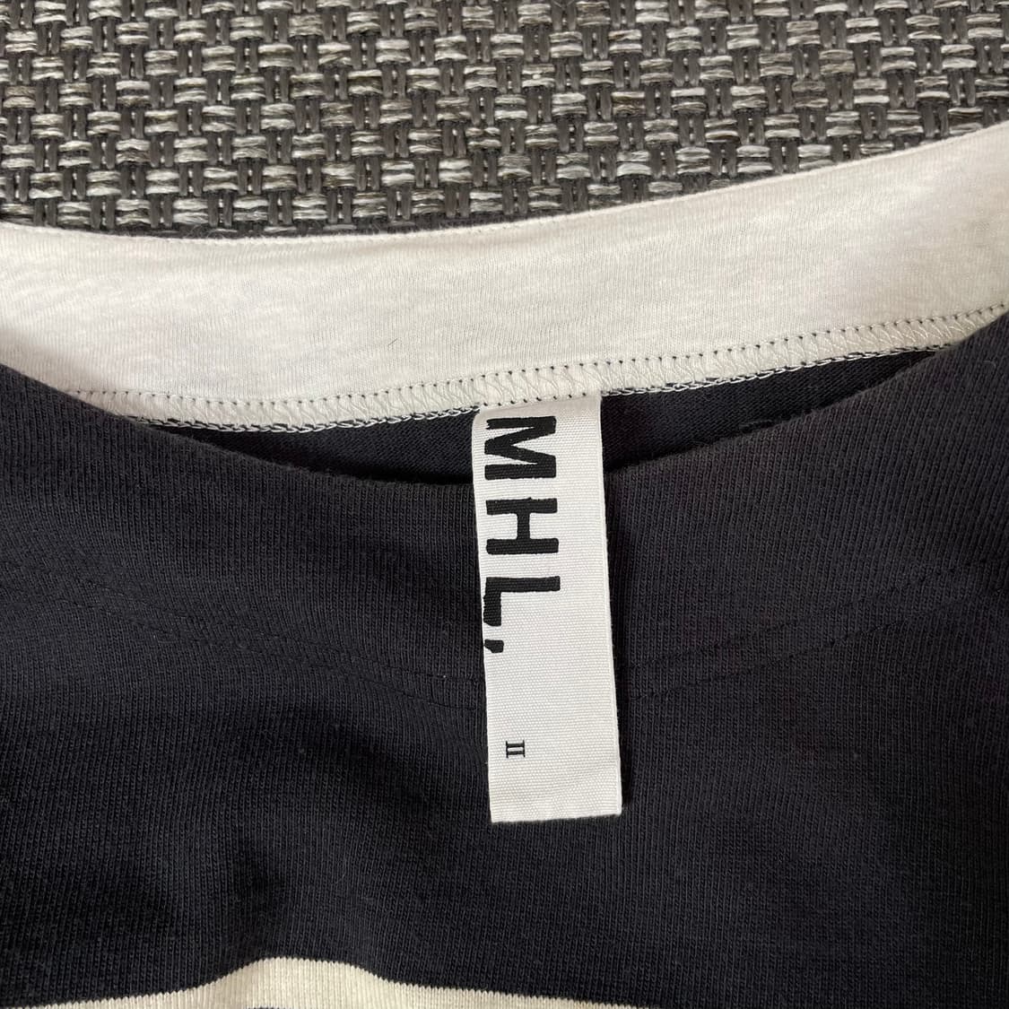 MHL마가렛호웰 네이비 스트라이프 롱 코튼 티셔츠 상품이미지5