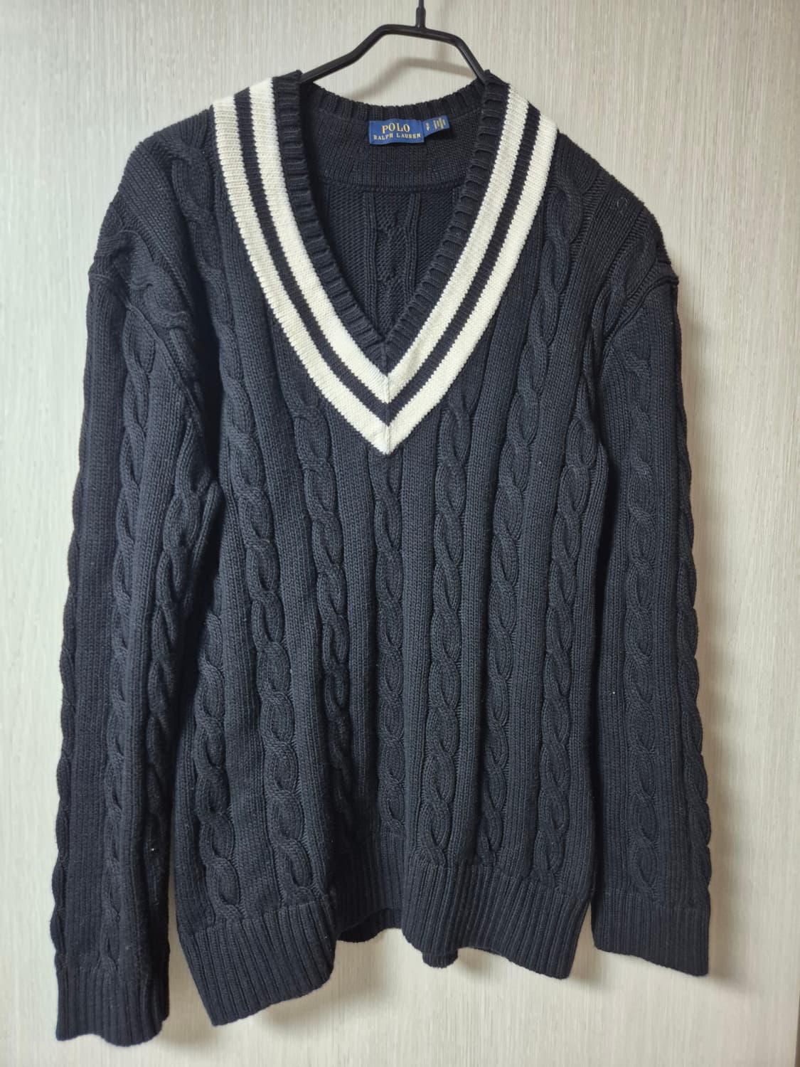 폴로 랄프로렌 케이블니트 브이넥 꽈배기 니트 95 상품이미지1